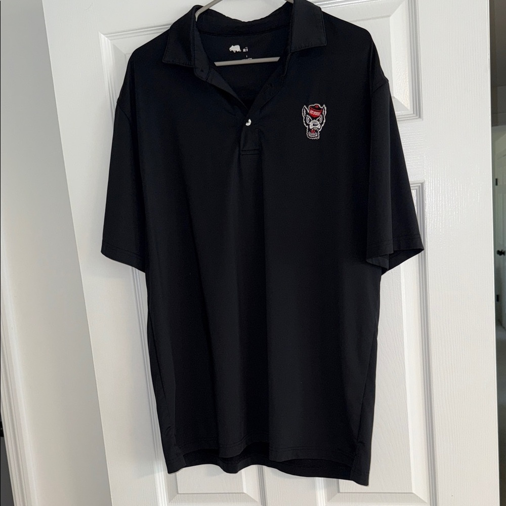 Classic Black Polo Shirt with Embroidered Logo